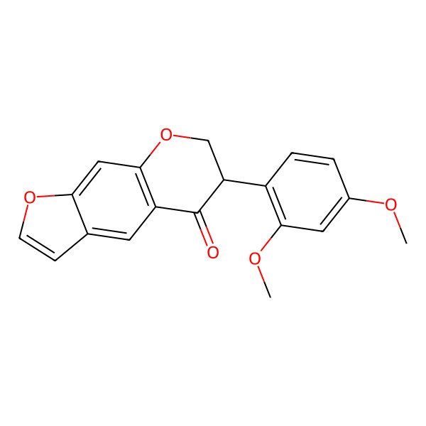 2D Structure of (6R)-6-(2,4-dimethoxyphenyl)-6,7-dihydrofuro[3,2-g]chromen-5-one