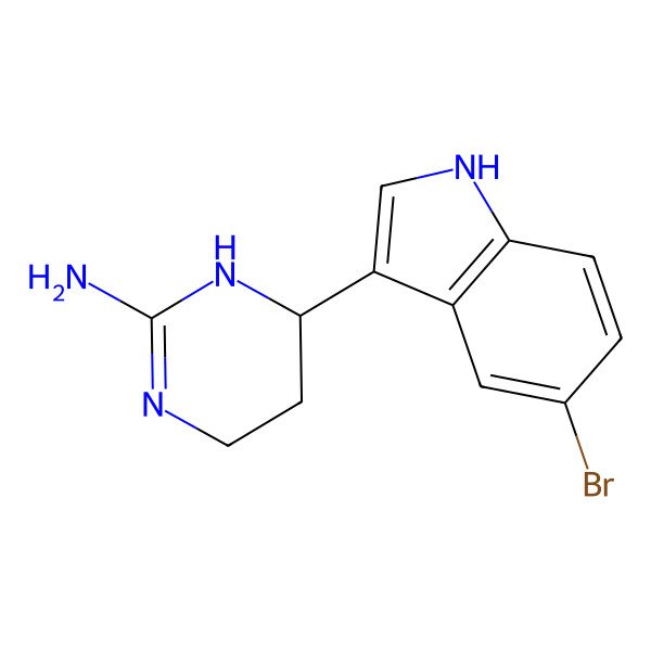 2D Structure of (6R)-6-(5-bromo-1H-indol-3-yl)-1,4,5,6-tetrahydropyrimidin-2-amine