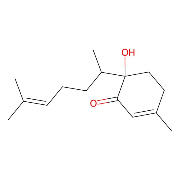 2D Structure of (6R)-6-hydroxy-3-methyl-6-[(2R)-6-methylhept-5-en-2-yl]cyclohex-2-en-1-one