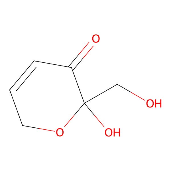 2D Structure of (6R)-6-hydroxy-6-(hydroxymethyl)-2H-pyran-5-one