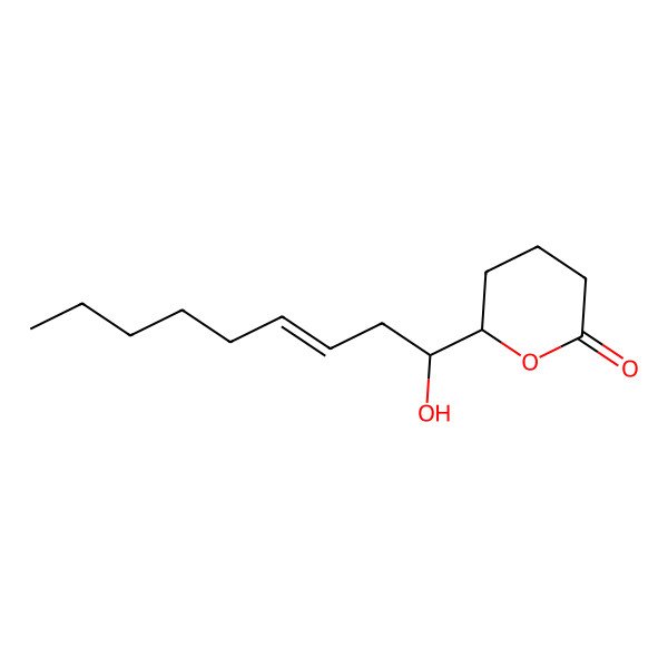 2D Structure of (6R)-6-[(Z,1S)-1-hydroxynon-3-enyl]oxan-2-one