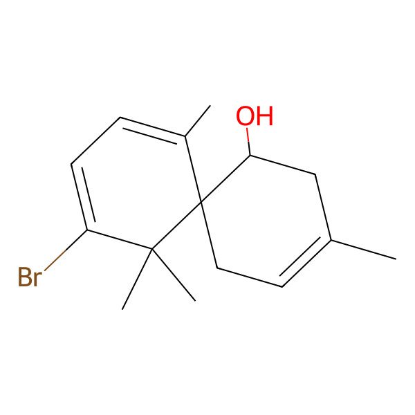 2D Structure of (6R,11S)-4-bromo-1,5,5,9-tetramethylspiro[5.5]undeca-1,3,8-trien-11-ol