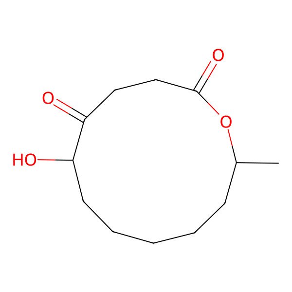 2D Structure of (6R,12S)-6-hydroxy-12-methyloxacyclodoecane-2,5-dione