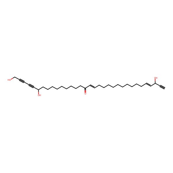 2D Structure of (6R,17E,29E,31R)-1,6,31-trihydroxytritriaconta-17,29-dien-2,4,32-triyn-16-one