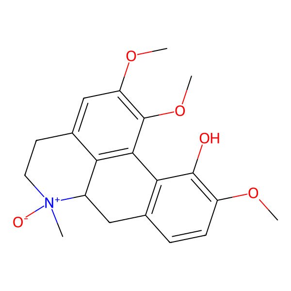2D Structure of (6R,6aS)-1,2,10-trimethoxy-6-methyl-6-oxido-5,6,6a,7-tetrahydro-4H-dibenzo[de,g]quinolin-6-ium-11-ol