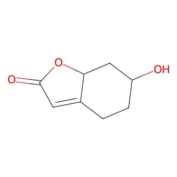 2D Structure of (6R,7aS)-6-hydroxy-5,6,7,7a-tetrahydro-4H-1-benzofuran-2-one