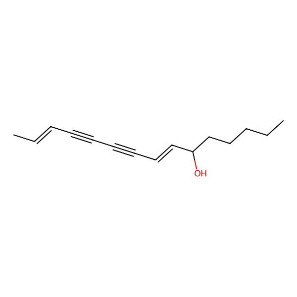 2D Structure of (6R,7E,13E)-pentadeca-7,13-dien-9,11-diyn-6-ol