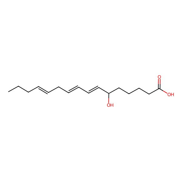 2D Structure of (6R,7E,9Z,12Z)-6-hydroxyhexadeca-7,9,12-trienoic acid
