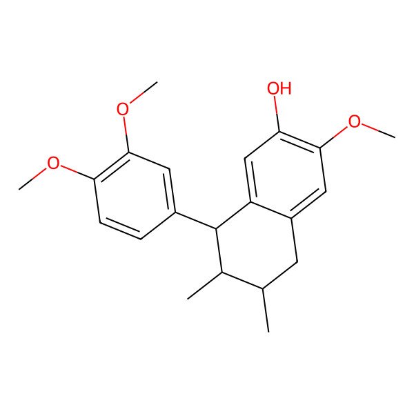 2D Structure of (6R,7S,8S)-8-(3,4-dimethoxyphenyl)-3-methoxy-6,7-dimethyl-5,6,7,8-tetrahydronaphthalen-2-ol 2D Structure of (6R,7S,8S)-8-(3,4-dimethoxyphenyl)-3-methoxy-6,7-dimethyl-5,6,7,8-tetrahydronaphthalen-2-ol