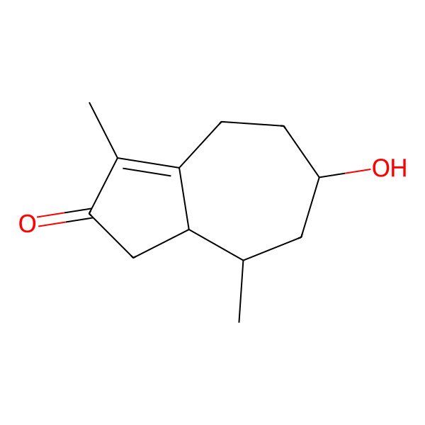 2D Structure of (6R,8S,8aS)-6-hydroxy-3,8-dimethyl-4,5,6,7,8,8a-hexahydro-1H-azulen-2-one 2D Structure of (6R,8S,8aS)-6-hydroxy-3,8-dimethyl-4,5,6,7,8,8a-hexahydro-1H-azulen-2-one