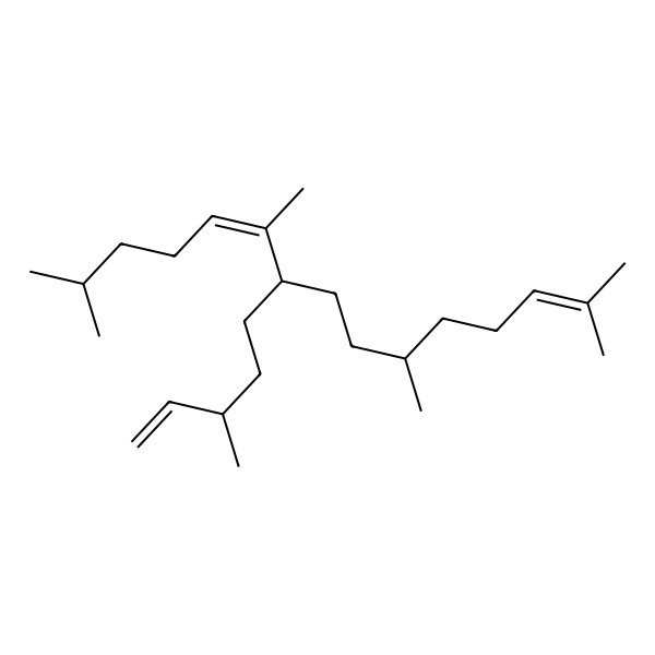2D Structure of (6R,9R,10E)-2,6,10,14-tetramethyl-9-[(3R)-3-methylpent-4-enyl]pentadeca-2,10-diene
