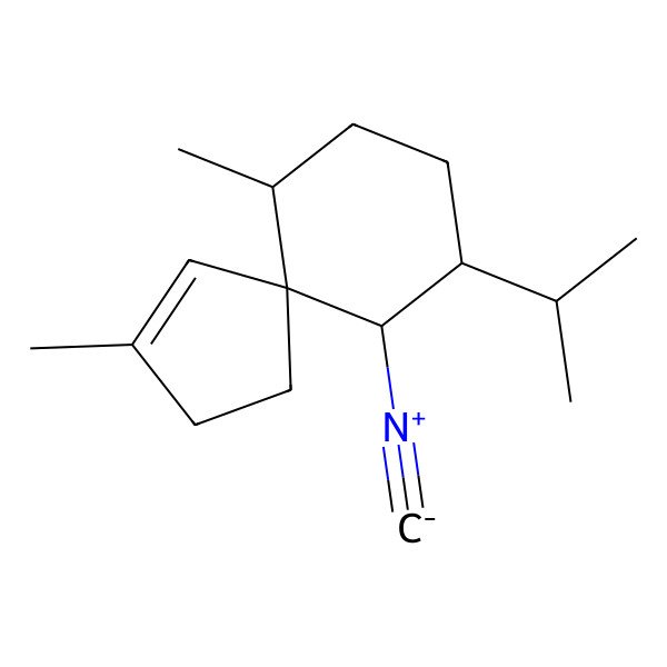 2D Structure of (6R,9S,10R)-10-isocyano-9-isopropyl-3,6-dimethyl-spiro[4.5]dec-3-ene