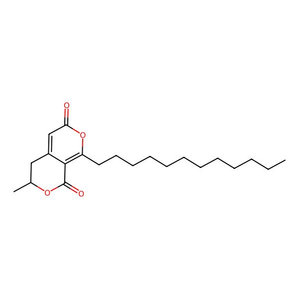 2D Structure of (6S)-1-dodecyl-6-methyl-5,6-dihydropyrano[3,4-c]pyran-3,8-dione