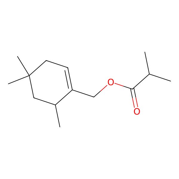 2D Structure of [(6S)-4,4,6-trimethylcyclohexen-1-yl]methyl 2-methylpropanoate