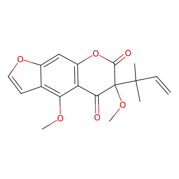 2D Structure of (6S)-4,6-dimethoxy-6-(2-methylbut-3-en-2-yl)furo[3,2-g]chromene-5,7-dione