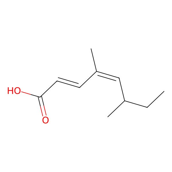 2D Structure of (6S)-4,6-dimethylocta-2,4-dienoic acid