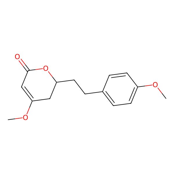 2D Structure of (6S)-5,6-Dihydro-4-methoxy-6-[2-(4-methoxyphenyl)ethyl]-2H-pyran-2-one