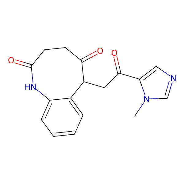 2D Structure of (6S)-6-[2-(3-methylimidazol-4-yl)-2-oxoethyl]-1,3,4,6-tetrahydro-1-benzazocine-2,5-dione