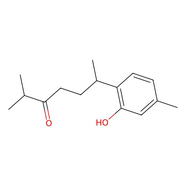 2D Structure of (6S)-6-(2-hydroxy-4-methylphenyl)-2-methylheptan-3-one