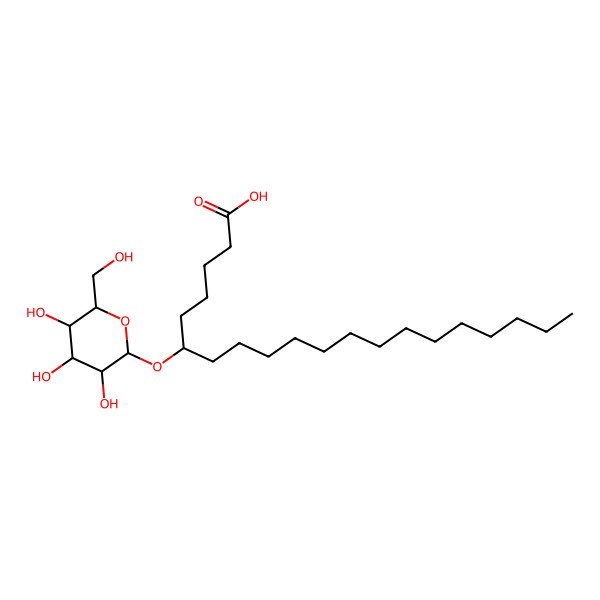 2D Structure of (6S)-6-[(2R,3R,4S,5S,6R)-3,4,5-trihydroxy-6-(hydroxymethyl)oxan-2-yl]oxyicosanoic acid