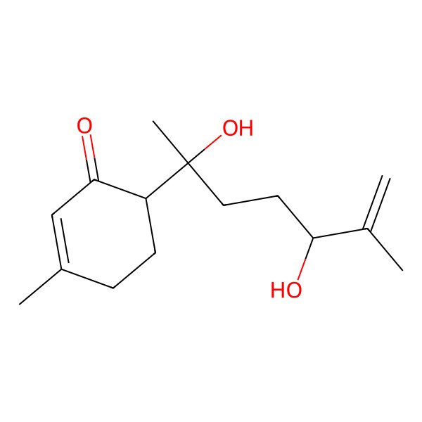 2D Structure of (6S)-6-[(2R,5R)-2,5-dihydroxy-6-methylhept-6-en-2-yl]-3-methylcyclohex-2-en-1-one