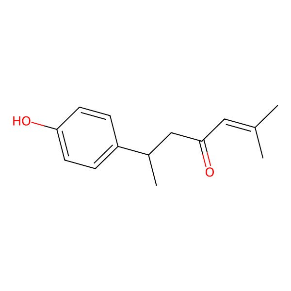 2D Structure of (6S)-6-(4-hydroxyphenyl)-2-methylhept-2-en-4-one 2D Structure of (6S)-6-(4-hydroxyphenyl)-2-methylhept-2-en-4-one