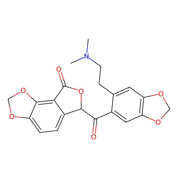 2D Structure of (6S)-6-[6-[2-(dimethylamino)ethyl]-1,3-benzodioxole-5-carbonyl]-6H-furo[3,4-g][1,3]benzodioxol-8-one