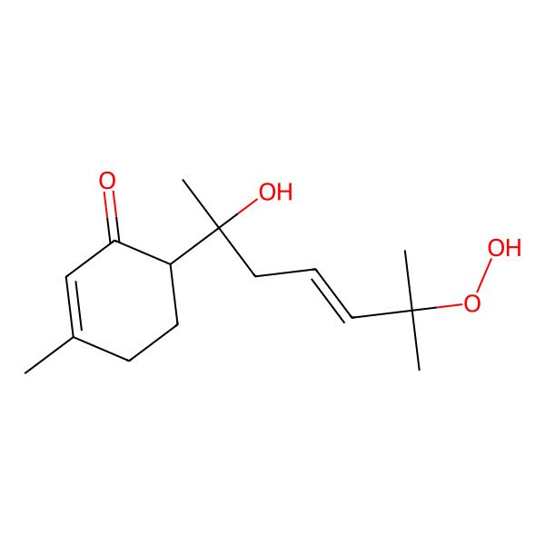 2D Structure of (6S)-6-[(E,2S)-6-hydroperoxy-2-hydroxy-6-methylhept-4-en-2-yl]-3-methylcyclohex-2-en-1-one
