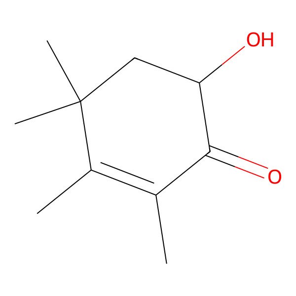 2D Structure of (6S)-6-hydroxy-2,3,4,4-tetramethylcyclohex-2-en-1-one