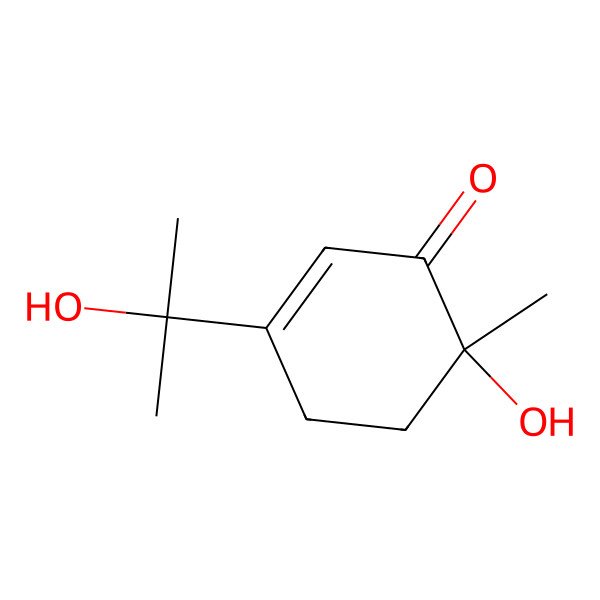 2D Structure of (6S)-6-hydroxy-3-(2-hydroxypropan-2-yl)-6-methylcyclohex-2-en-1-one 2D Structure of (6S)-6-hydroxy-3-(2-hydroxypropan-2-yl)-6-methylcyclohex-2-en-1-one