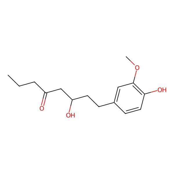 2D Structure of (6S)-6-hydroxy-8-(4-hydroxy-3-methoxyphenyl)octan-4-one