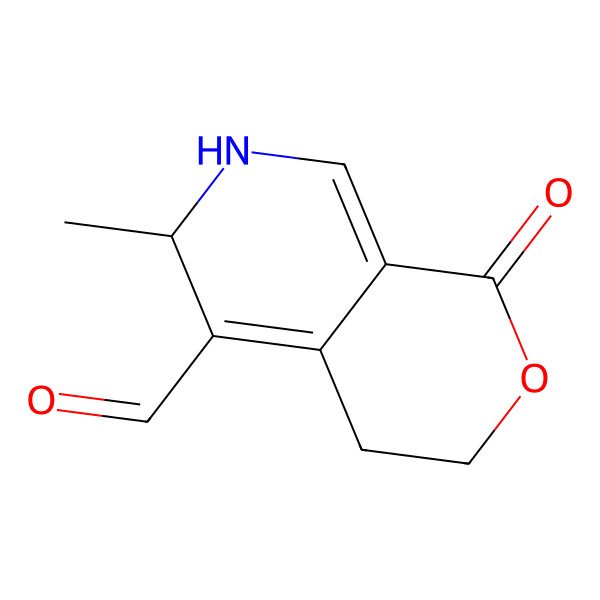 2D Structure of (6S)-6-methyl-1-oxo-3,4,6,7-tetrahydropyrano[3,4-c]pyridine-5-carbaldehyde