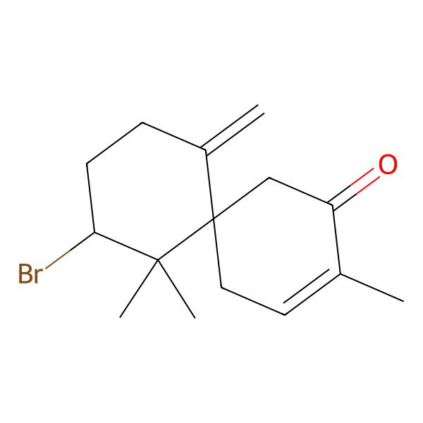 2D Structure of (6s,10s)-10-Bromo-3,11,11-trimethyl-7-methylidenespiro[5.5]undec-2-ene-4-one