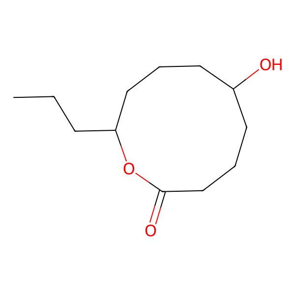 2D Structure of (6S,10S)-6-hydroxy-10-propyloxecan-2-one