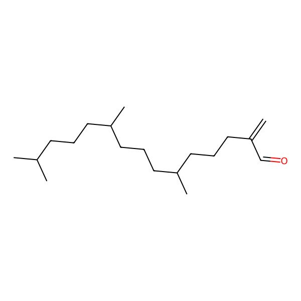 2D Structure of (6S,10S)-6,10,14-trimethyl-2-methylidenepentadecanal