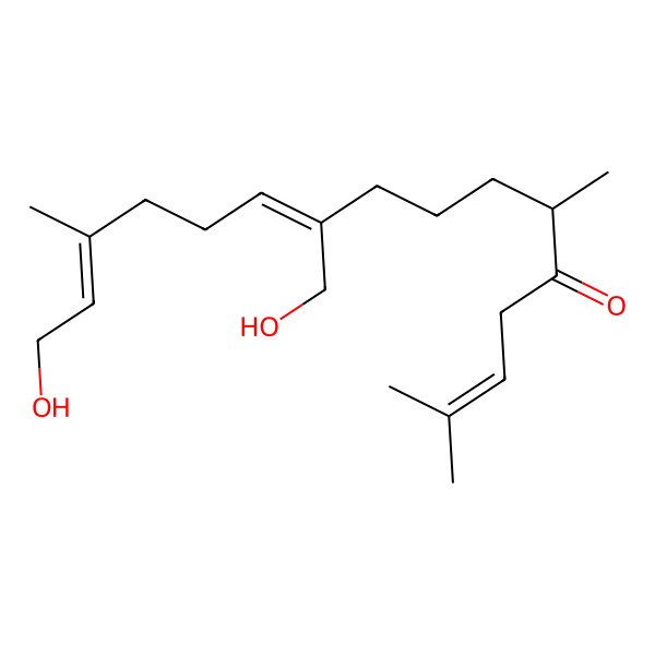 2D Structure of (6S,10Z,14E)-16-hydroxy-10-(hydroxymethyl)-2,6,14-trimethylhexadeca-2,10,14-trien-5-one