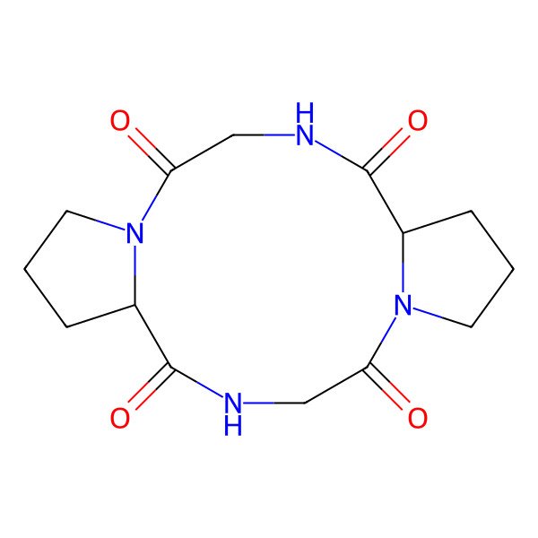 2D Structure of (6S,15S)-1,4,10,13-tetrazatricyclo[13.3.0.06,10]octadecane-2,5,11,14-tetrone