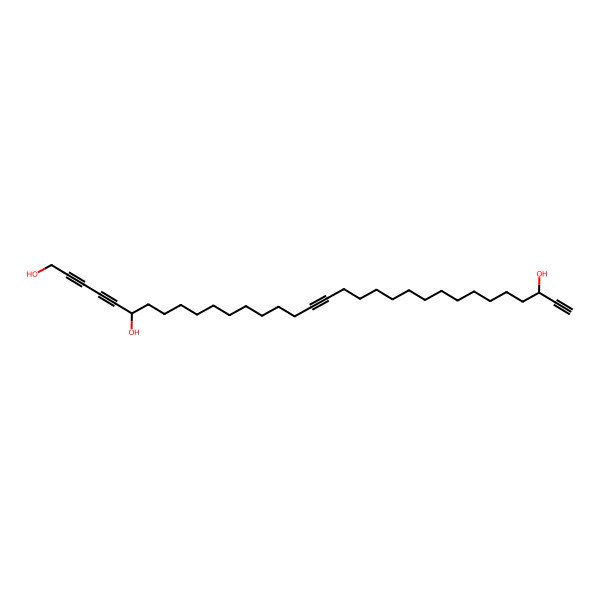 2D Structure of (6S,31S)-tritriaconta-2,4,17,32-tetrayne-1,6,31-triol