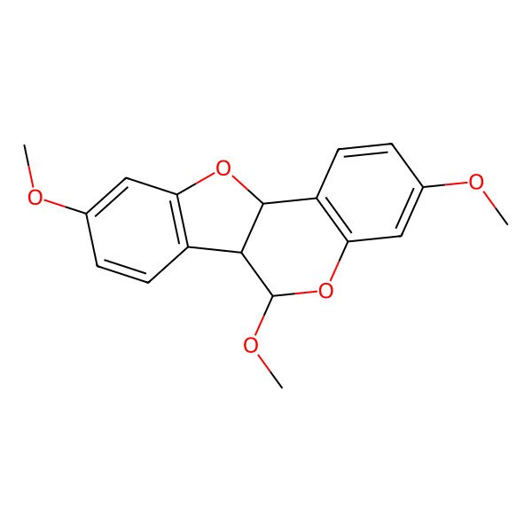 2D Structure of (6S,6aS,11aR)-3,6,9-trimethoxy-6a,11a-dihydro-6H-[1]benzofuro[3,2-c]chromene