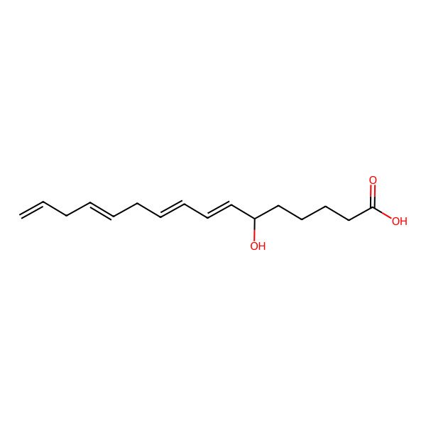 2D Structure of (6S,7E,9Z,12Z)-6-hydroxyhexadeca-7,9,12,15-tetraenoic acid