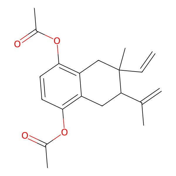 2D Structure of [(6S,7R)-4-acetyloxy-6-ethenyl-6-methyl-7-prop-1-en-2-yl-7,8-dihydro-5H-naphthalen-1-yl] acetate