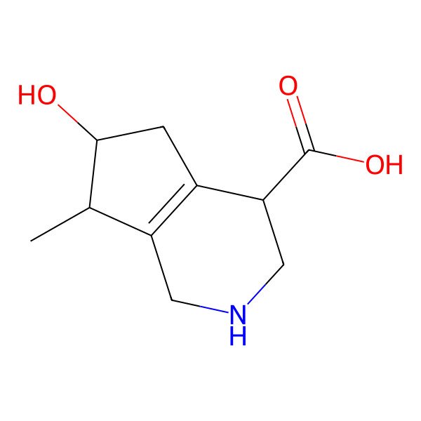 2D Structure of (6S,7R)-6-hydroxy-7-methyl-2,3,4,5,6,7-hexahydro-1H-cyclopenta[c]pyridine-4-carboxylic acid