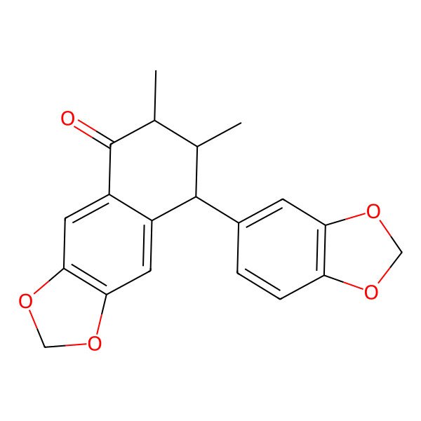 2D Structure of (6S,7R,8R)-8-(1,3-benzodioxol-5-yl)-6,7-dimethyl-7,8-dihydro-6H-benzo[f][1,3]benzodioxol-5-one