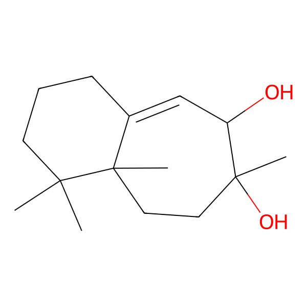 2D Structure of (6S,7R,9aS)-1,1,7,9a-tetramethyl-2,3,4,6,8,9-hexahydrobenzo[7]annulene-6,7-diol