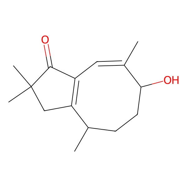 2D Structure of (6S,9R)-6-hydroxy-2,2,5,9-tetramethyl-6,7,8,9-tetrahydro-1H-cyclopenta[8]annulen-3-one