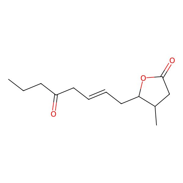 2D Structure of (6Z)-3,4-trans-9-oxo-3-methyldodec-6-en-4-olide