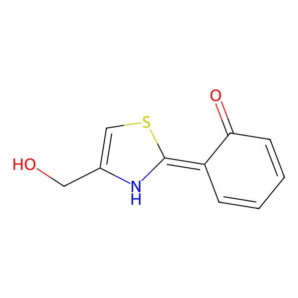 2D Structure of (6Z)-6-[4-(hydroxymethyl)-3H-1,3-thiazol-2-ylidene]cyclohexa-2,4-dien-1-one