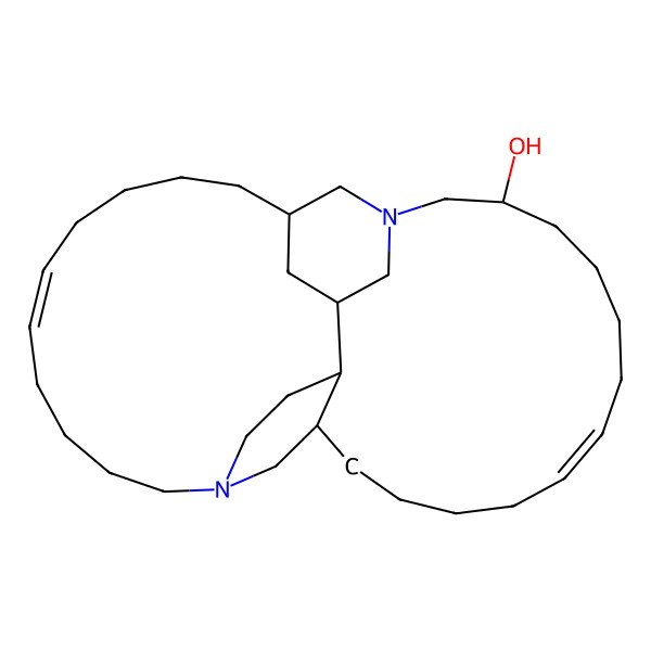 2D Structure of (6Z,12S,14S,23Z,30S)-1,16-diazatetracyclo[27.3.1.112,16.014,30]tetratriaconta-6,23-dien-18-ol