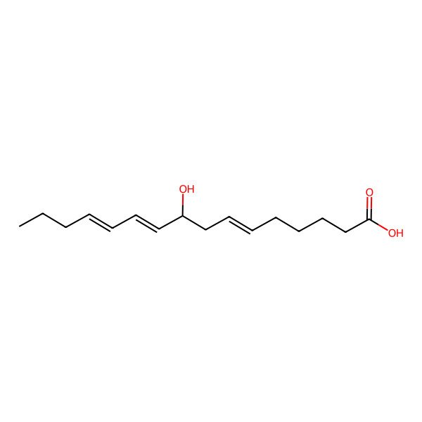 2D Structure of (6Z,9S,10E,12Z)-9-hydroxyhexadeca-6,10,12-trienoic acid