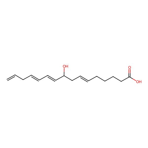 2D Structure of (6Z,9S,10E,12Z)-9-hydroxyhexadeca-6,10,12,15-tetraenoic acid